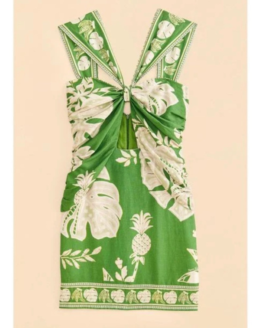farm rio green bright yard mini dress Sage Green Women's 3-Piece Pant Suit – Formal dress suits for ladies –  Wedding Weaves┃Bespoke Suits for Men & Women main image 0
