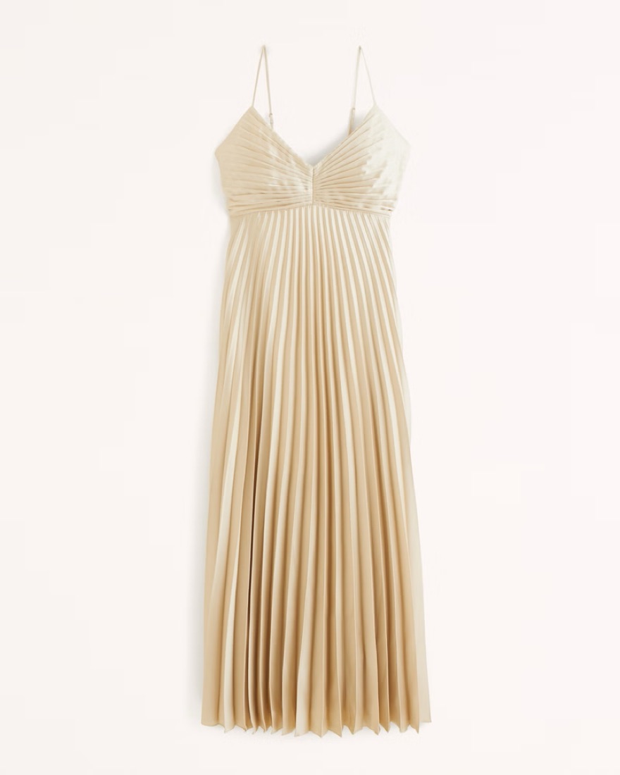 dress forum gold pleated dress Gold Metallic Tie Neck Maxi Dress – self-portrait-US main image 1