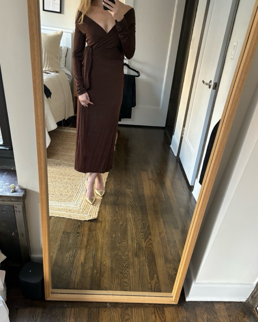Reformation Long Sleeve Wrap Dress by Reformation - Pickle