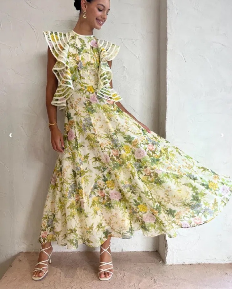 Alemais Eden Floral Midi Dress Size M by Alemais - Pickle