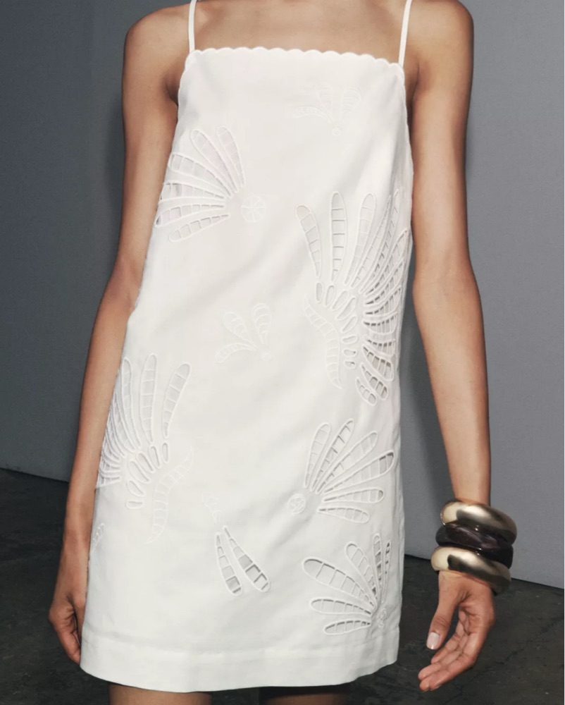 zara woman embroidered dress NWT Zara SS24 Embroidered Floral Midi Dress Ecru/Beige Wmns Sz M 3447/ –  conSHINEment main image 0