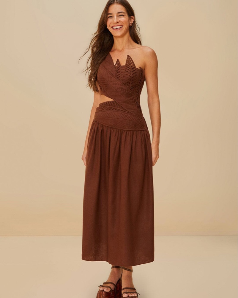 black and brown midi dresses Hyacinth House Chocolate Knit Anne Dress Chocoloate Brown / XXL Neck Size:19 Birmingham Step into Timeless Elegance: line skirt