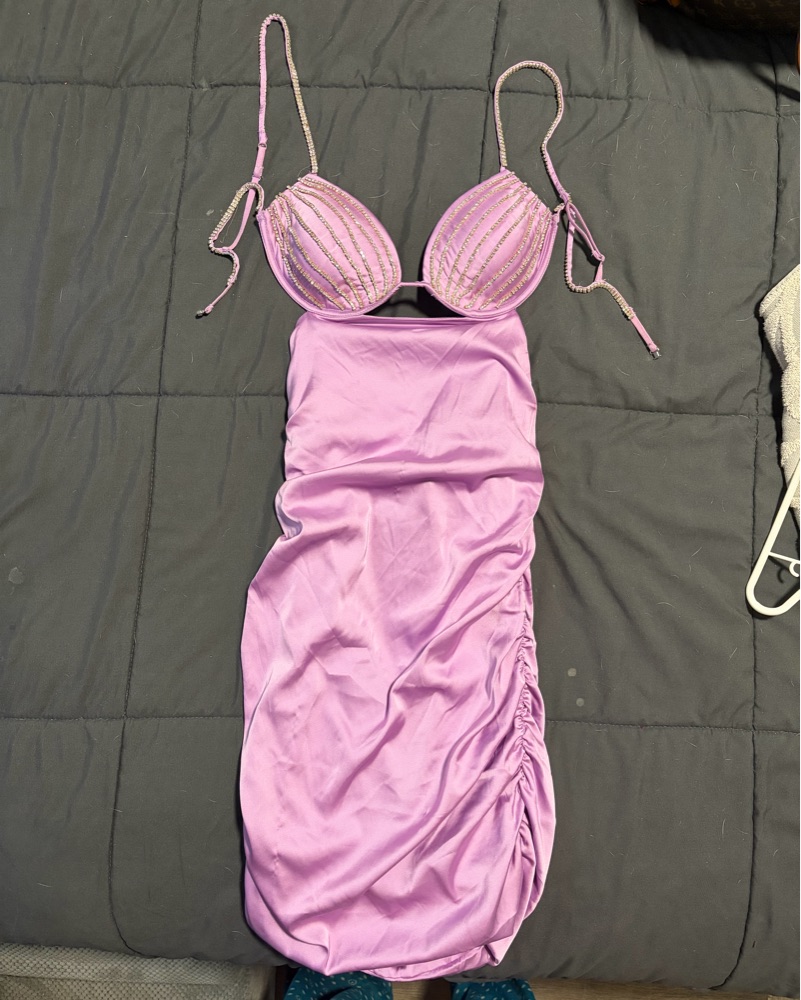 oh polly ruched dress pink OH POLLY- Pink Ruched Dress M (8-10) New