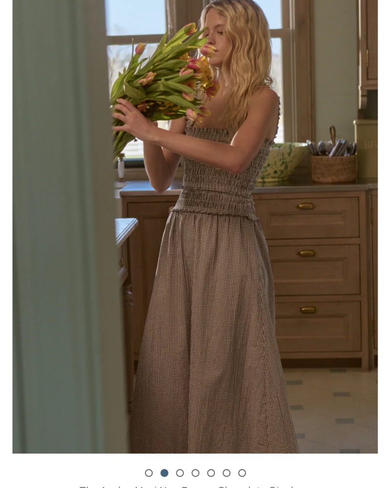 Azalea Maxi Nap Dress -Chocolate Gingham by Hill House Home - Pickle