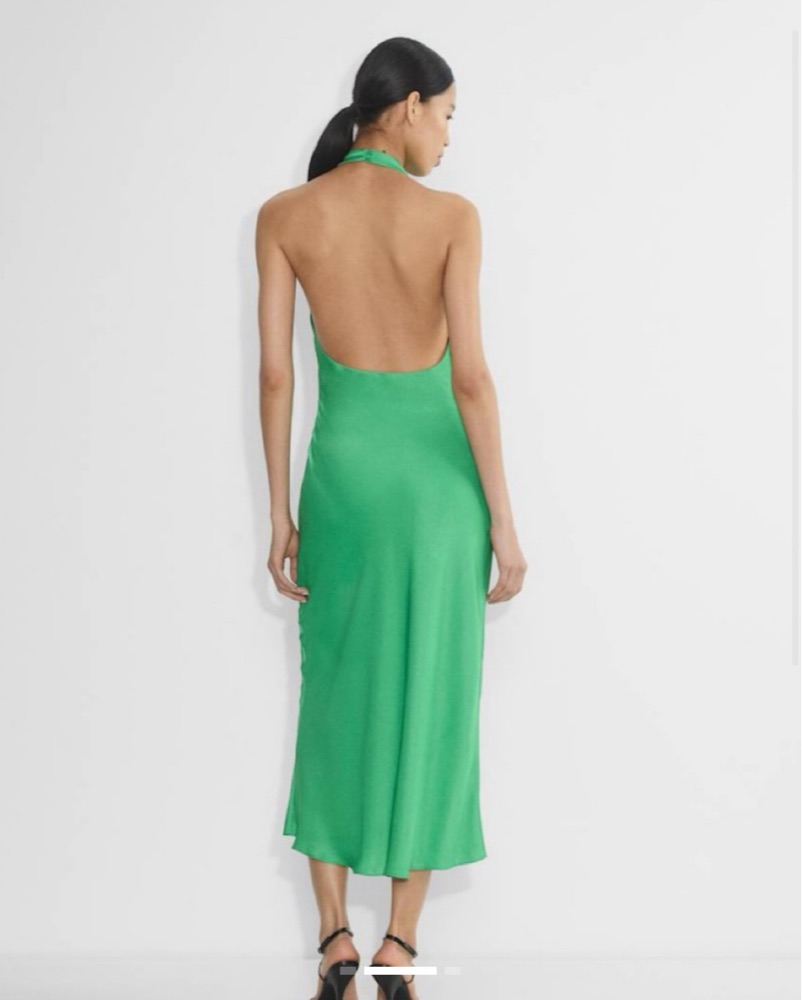 aritzia green wrap dress Mademoiselle Satin Dress