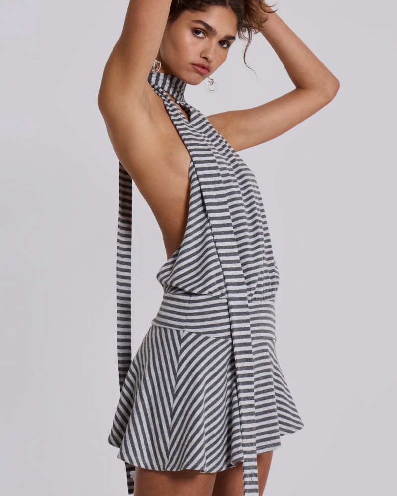 enya backless dress Windsor Enya Floral Mesh Lace-Up Formal Dress in Ivory | Size: L