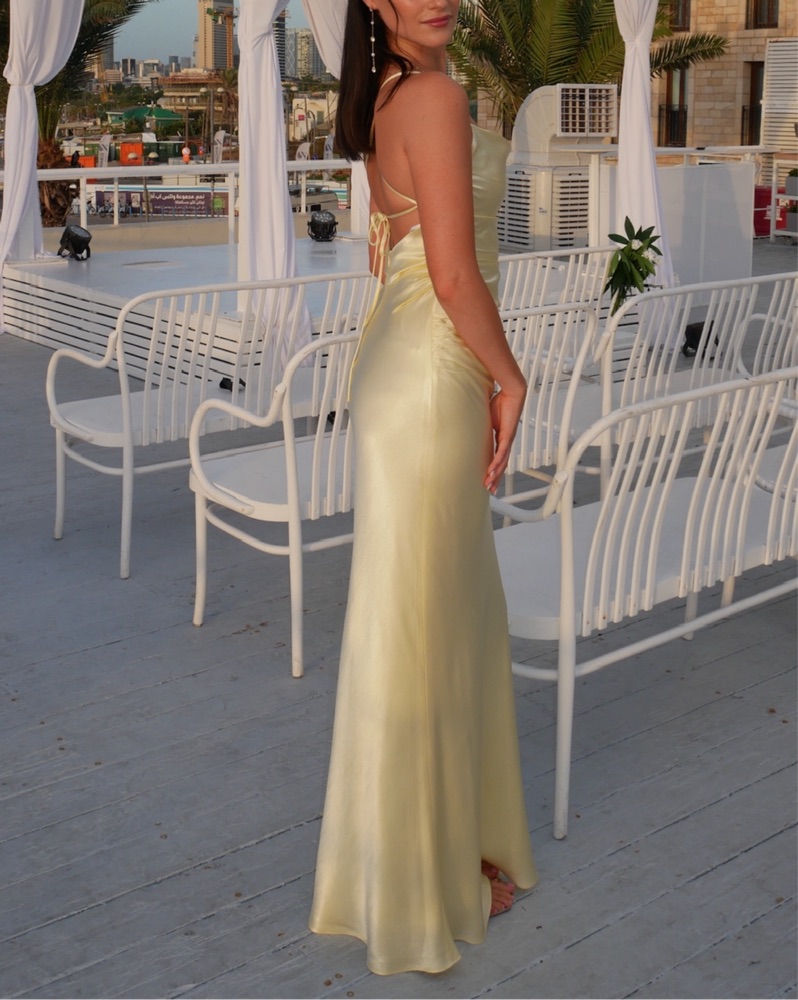 La Lune Lace Back Maxi Dress in Lemon by Shona Joy - Pickle