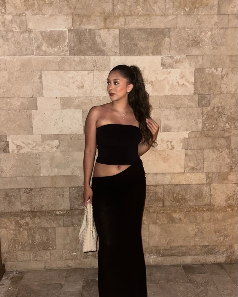 meshki strapless black dress Serena Strapless Taffeta Maxi Dress / Black | MESHKI main image 1
