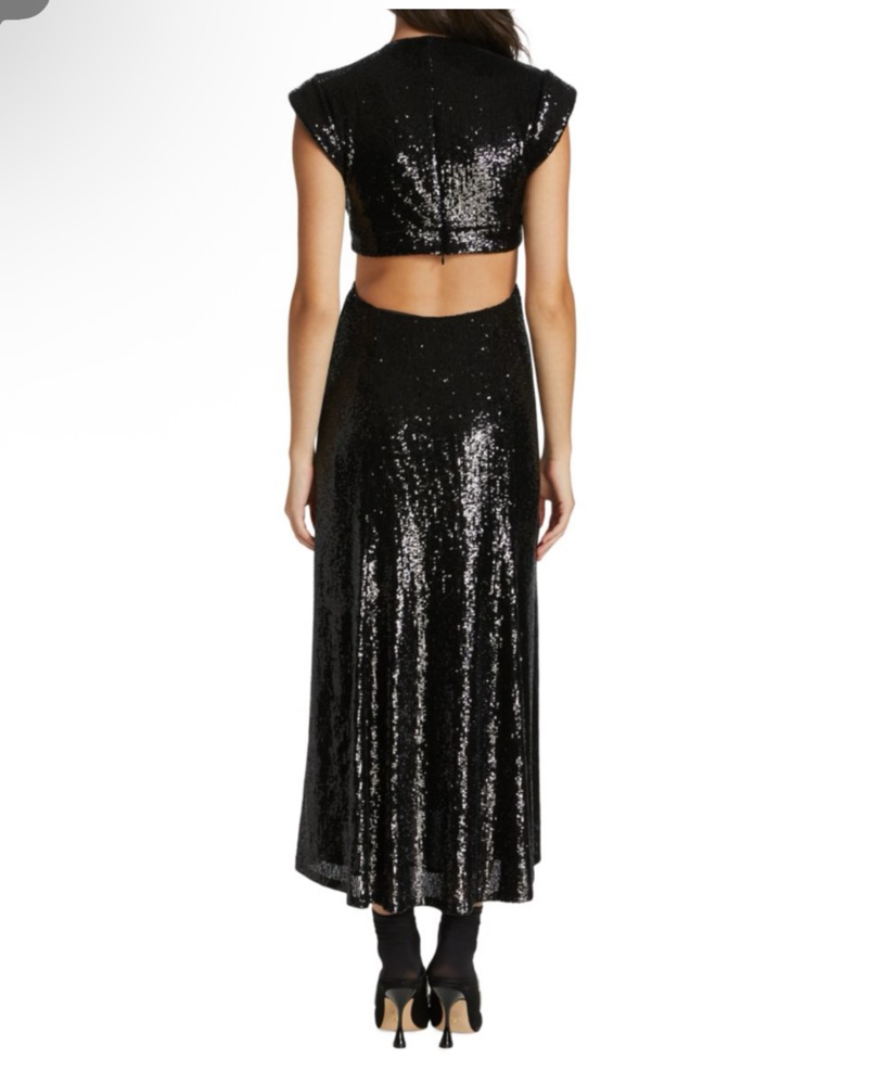 ALC Alexis Sequin Cut Out Midi Dress by ALC - Pickle