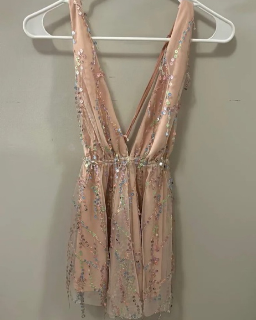 hello molly pink sparkly dress Sparkles Flying Sequins Mini Dress Pink Size M from Hello Molly