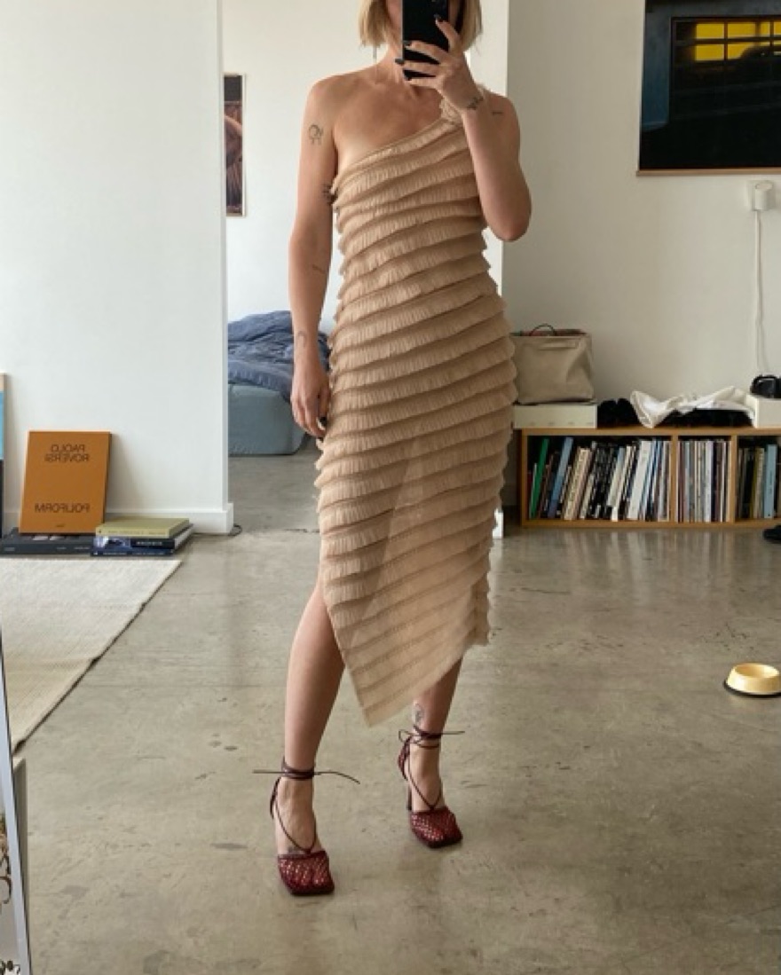 brown mother of bride dress V-Neck Long Sleeves Beaded Mermaid Mother of Bride Dress – Liymc main image 1