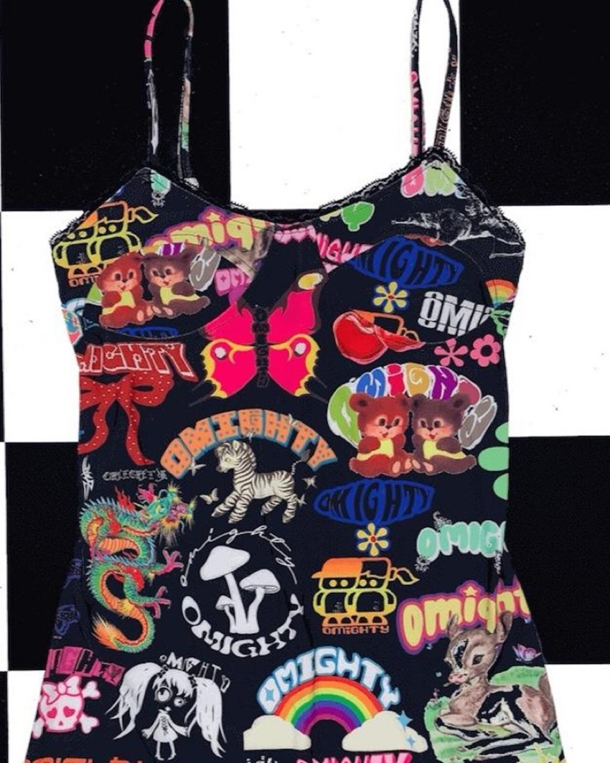 Omighty “Logo Mania” Y2K Mini Dress | Pickle