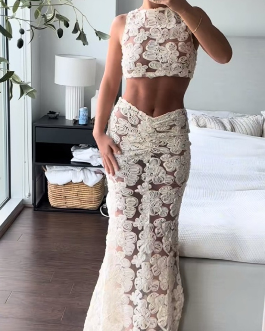 Fiorella Floret Maxi Skirt and Top Set by Peppermayo - Pickle