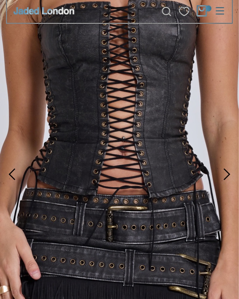 odile black faux leather lace up mini dress Jaded London Odile Dress in Black main image 1