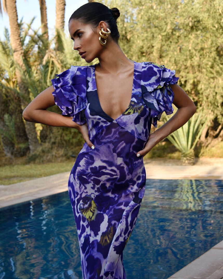 purple maxi dress floral Floral Beauty Maxi Dress