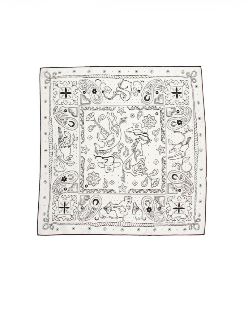 Hermes Les Animaux Silk Bandana 55 cm by Hermes - Pickle