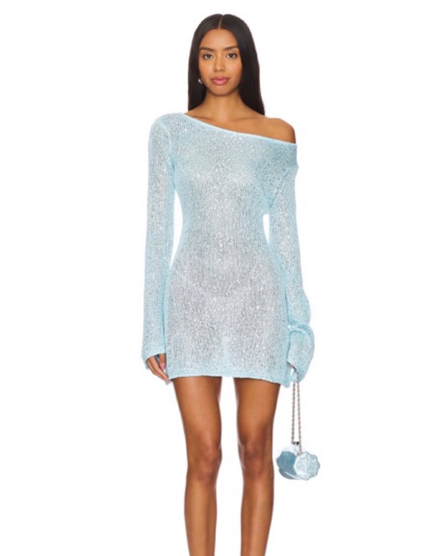 asta resort blue mini dress asta resort natalia mini dress azalea sequin Asta Resort Natalia Mini Dress  Baia Blue Sequin