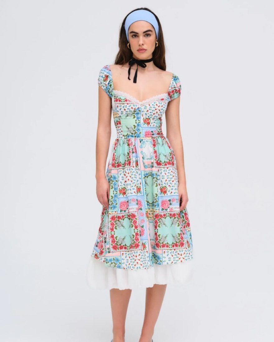 For Love and Lemons Kiera Midi Dress by For Love & Lemons - Pickle