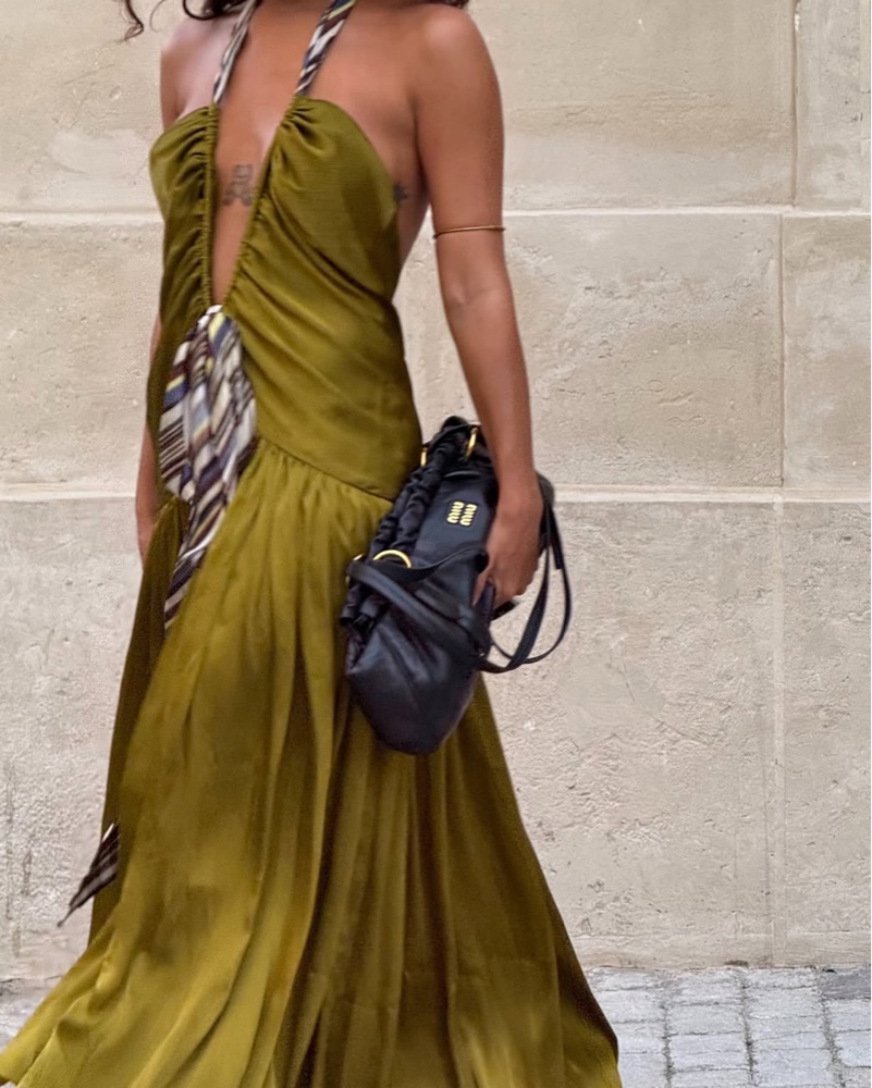 Siedres Liessa Dress In Green by SIEDRES - Pickle