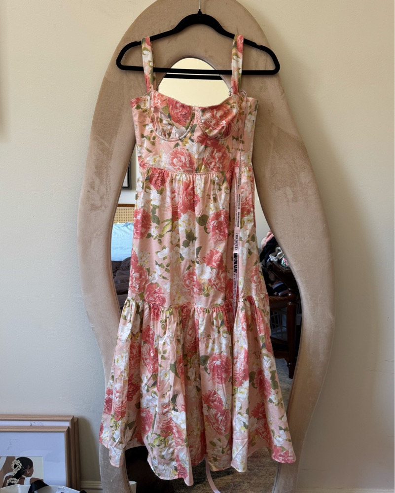 House of CB Elia Dress Pink Peony Print | Pickle