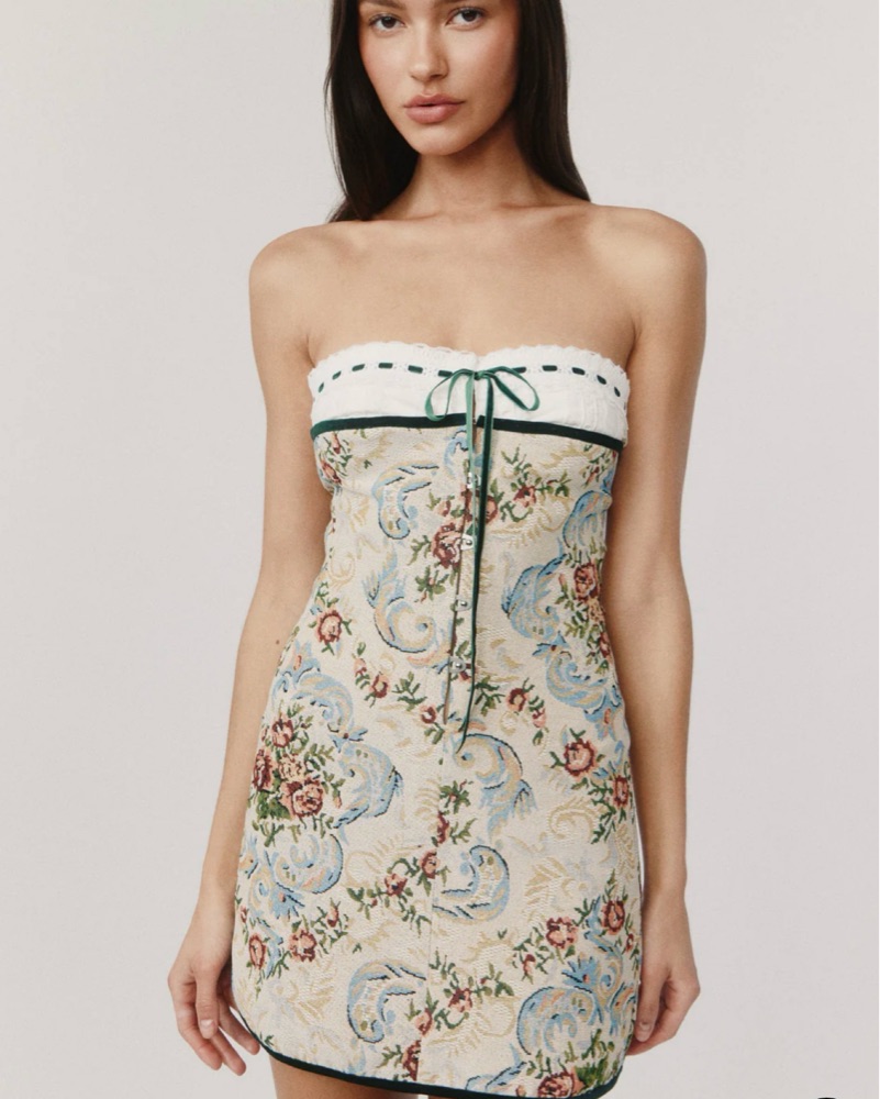 Cottagecore Green Corset Dress by With Jean - Pickle