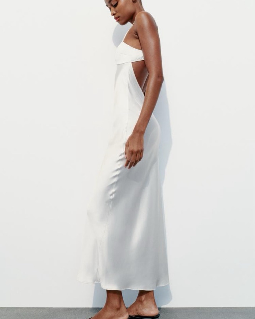 short white satin dress Simple white off shoulder satin short prom dress, Short bridesmaid dre –  morievent main image 0
