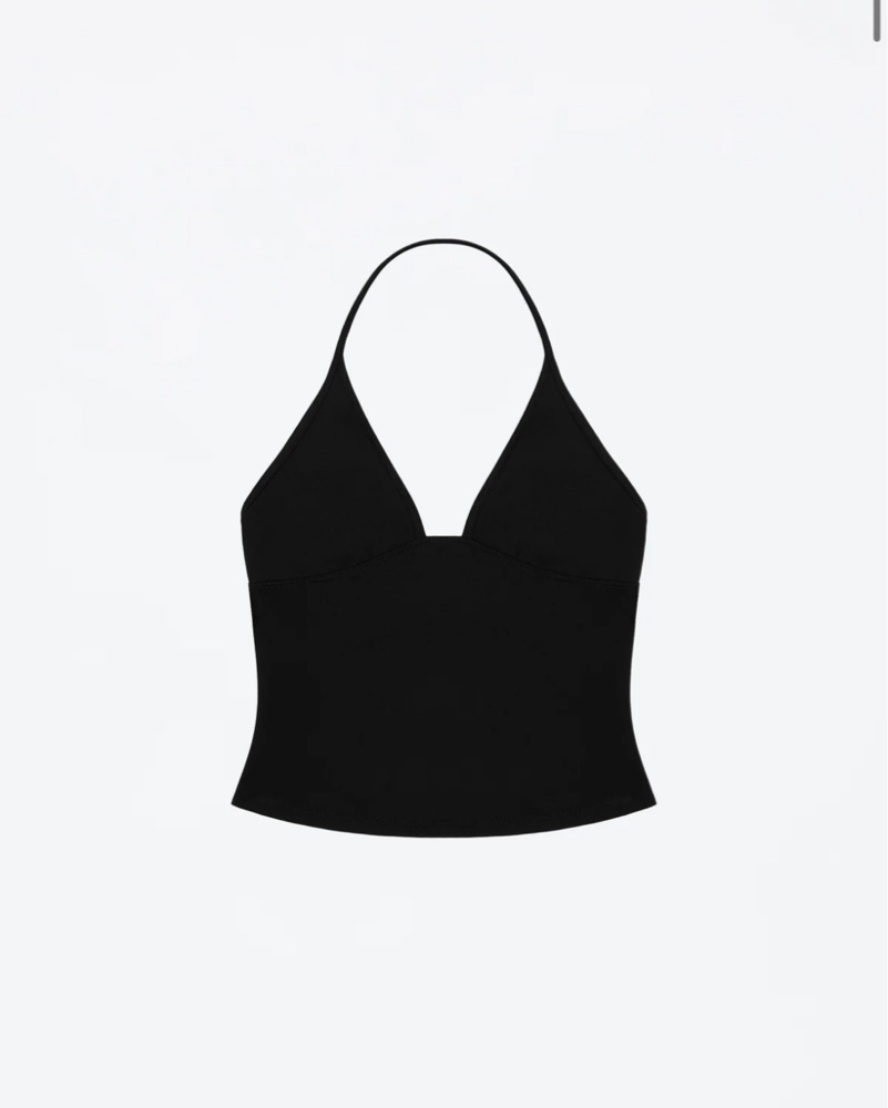 Tank Air Dip Halter Top in Black | Pickle