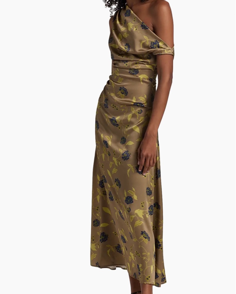 staud brown silk dress STAUD, Phoebe Silk Dress in Truffle, Size 2