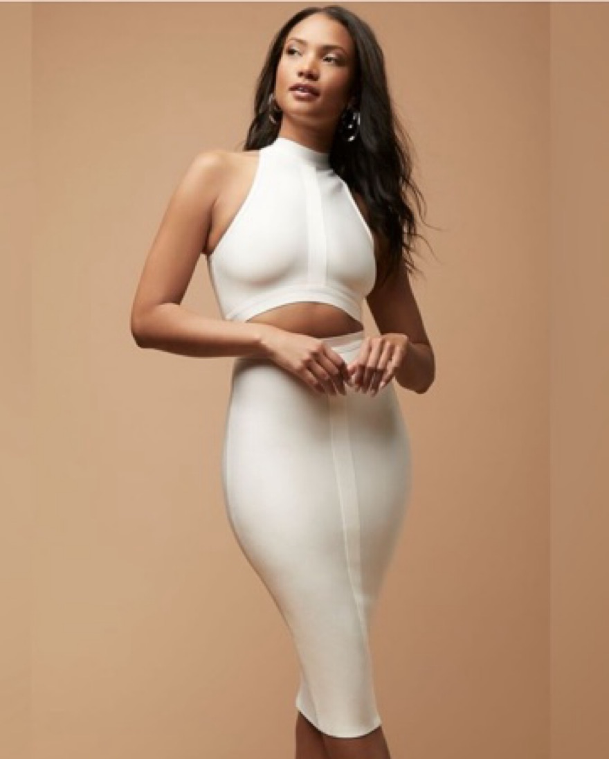 herve leger open x back weaved front icon dress Icon Bandage Bustier Mini