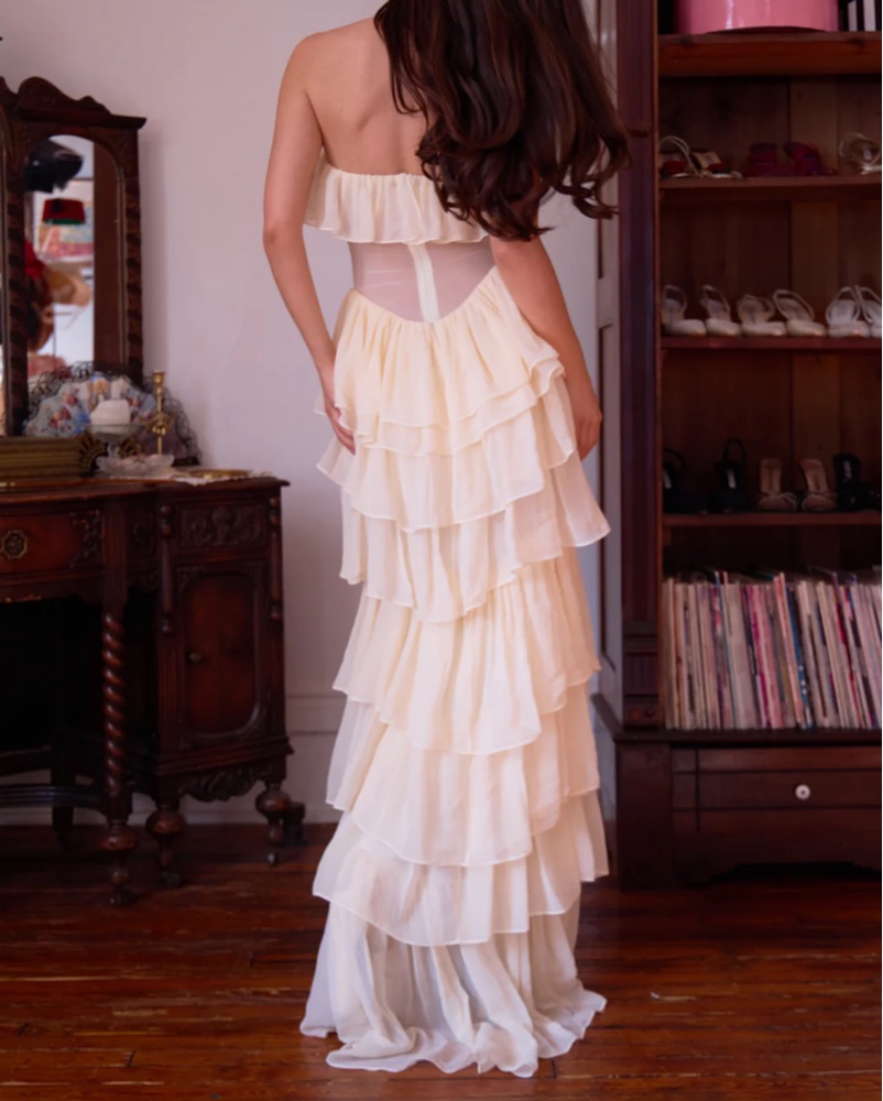 mirror palais backless dress Plunging Back Cowl Dress in Ciel M (MADE-TO-ORDER)
