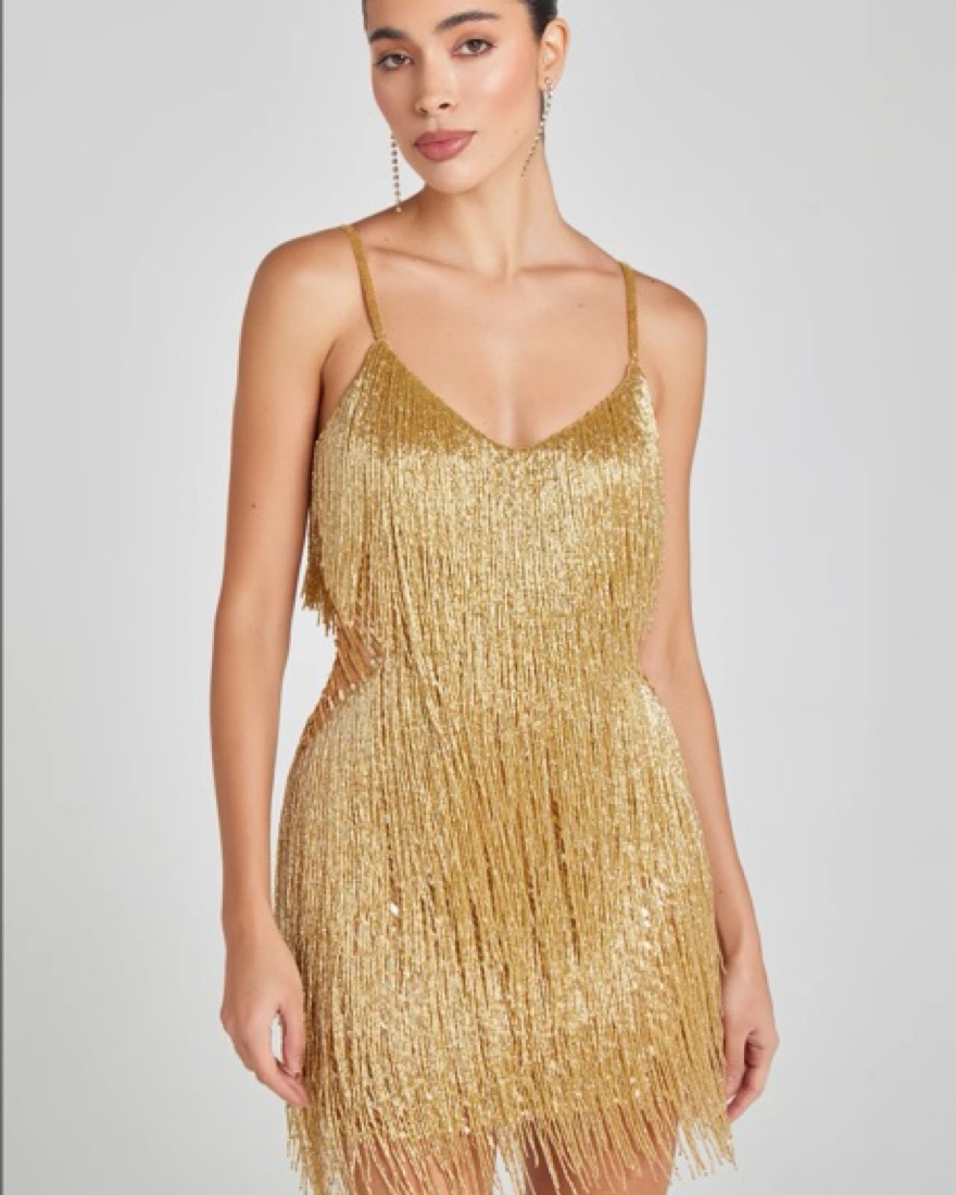 Nadine Merabi Tammy Gold Dress by NADINE MERABI - Pickle