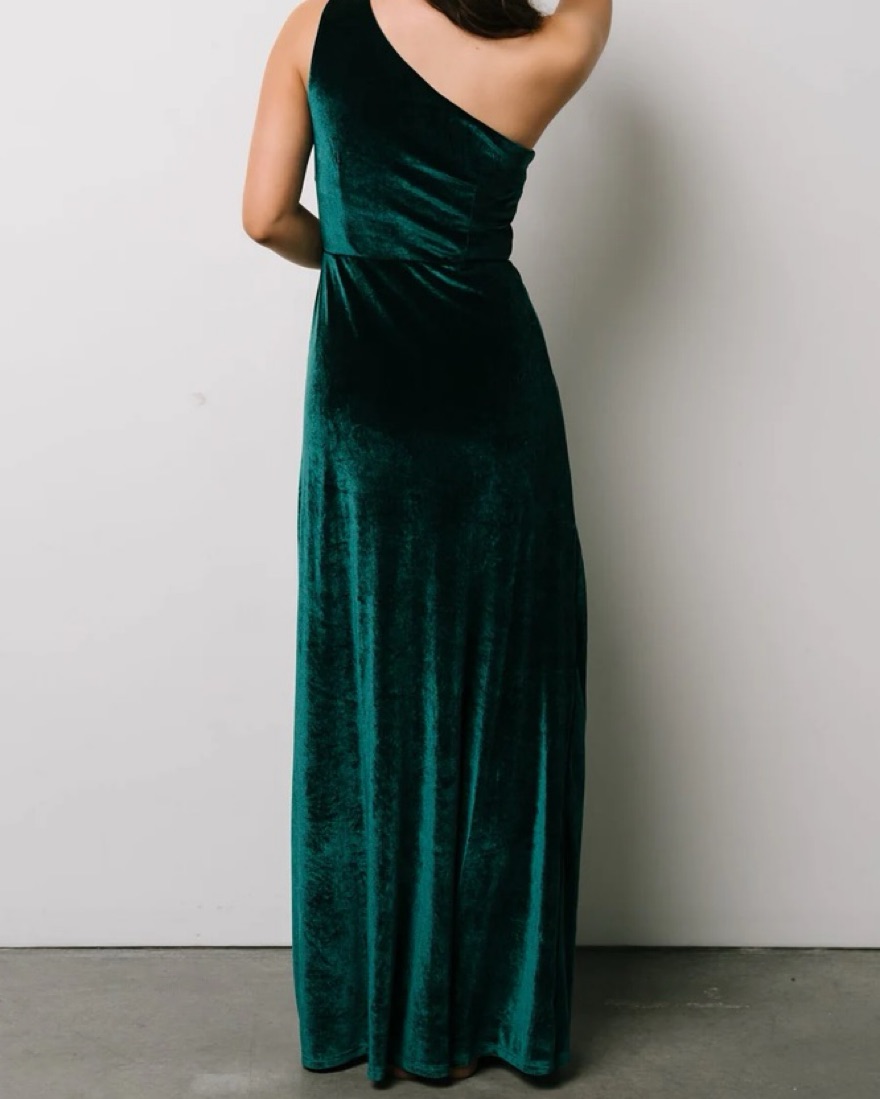 tatiana velvet one shoulder maxi dress Baltic Born Womens Tatiana Velvet One Shoulder Maxi Dress | Black