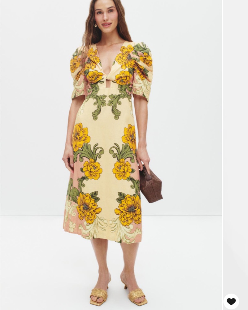 farm rio arabesque floral midi dress Blue Arabesque Floral Midi Dress  FARM Rio