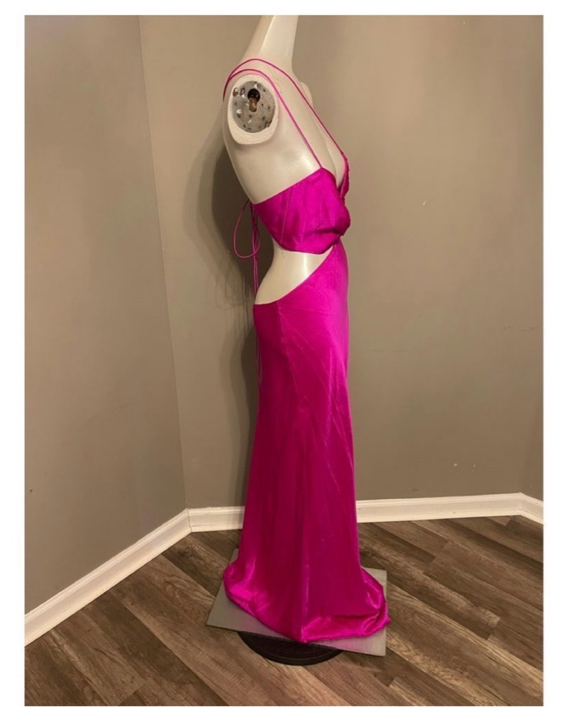 the sei pink dress One-shoulder ruffled silk gown in pink - The Sei