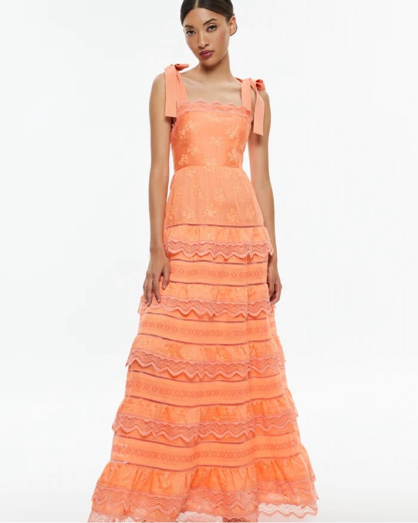 brown fitted maxi dress VELVET SHORES