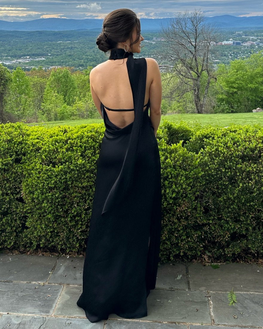 jonathan simkhai dress black Sexy Long Black Formal Dress with High Slit main image 1