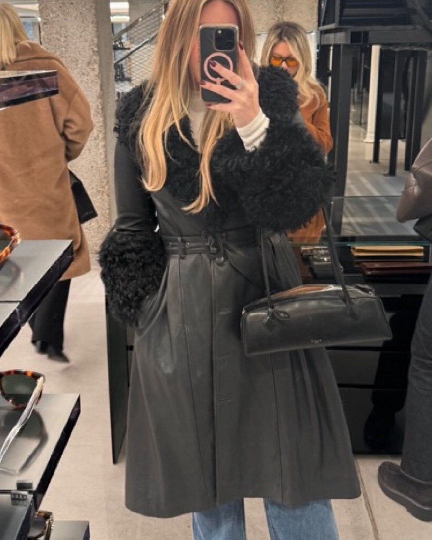Saks Potts Leather Fur Coat by Saks Potts - Pickle