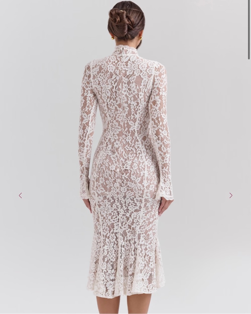 SOPHIA House Of CB Lace Midi Dress by House of CB - Pickle