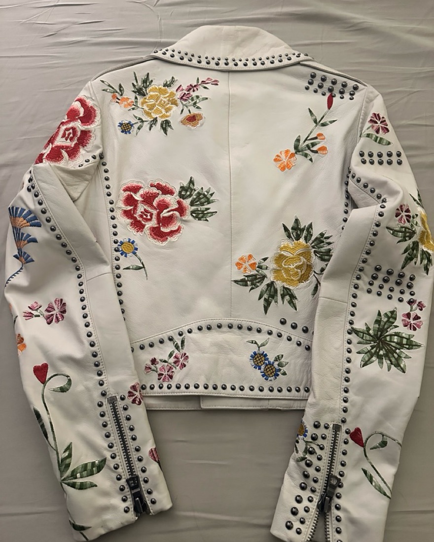 Alice + Olivia White Cody Leather Jacket | Pickle