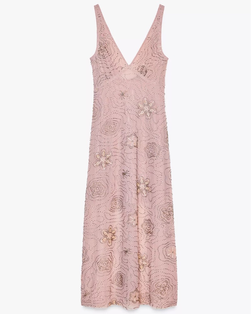 Zara Beaded Midi Dress by Zara - Pickle