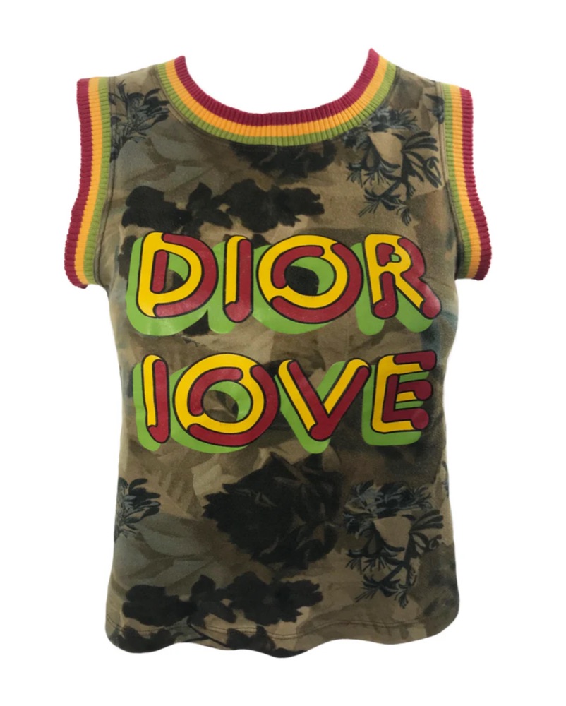 J'Adore Dior John Galliano Tank Top by Christian Dior - Pickle
