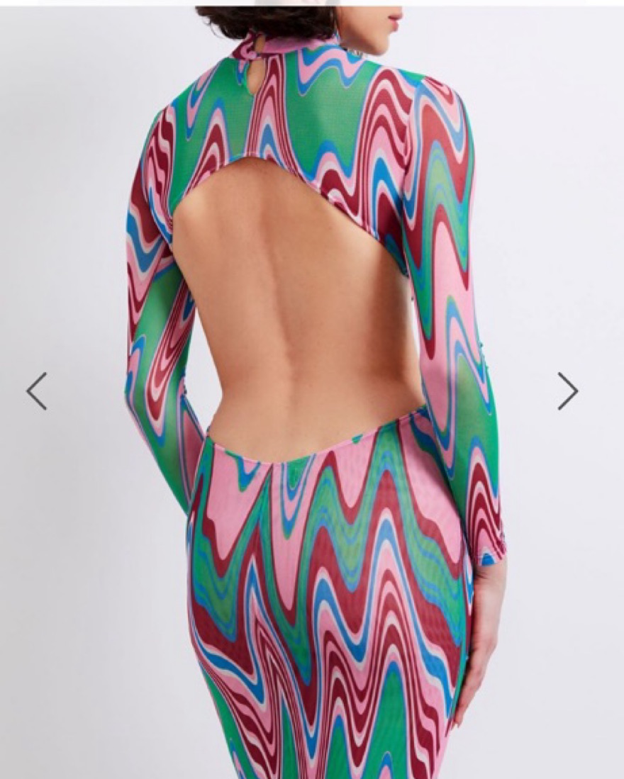 PatBO Wave Printed Maxi Dress Multicolor by PatBo - Pickle