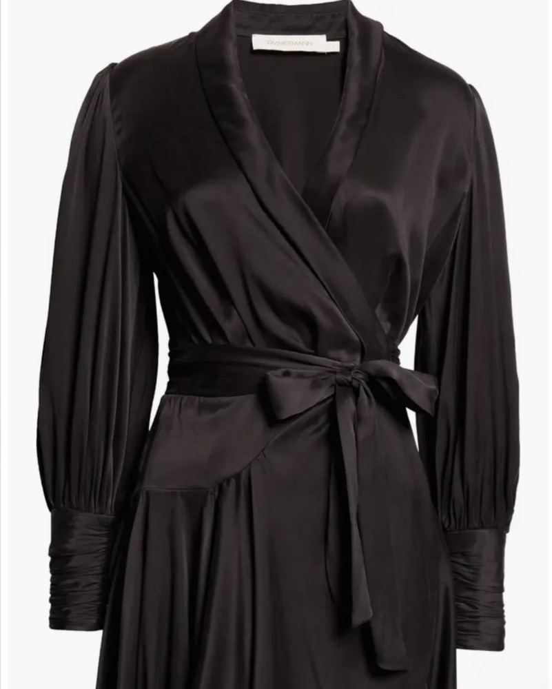 zimmermann silk wrap mini dress black Buy Zimmermann Long Sleeve Silk Wrap Minidress - Black At 30% Off