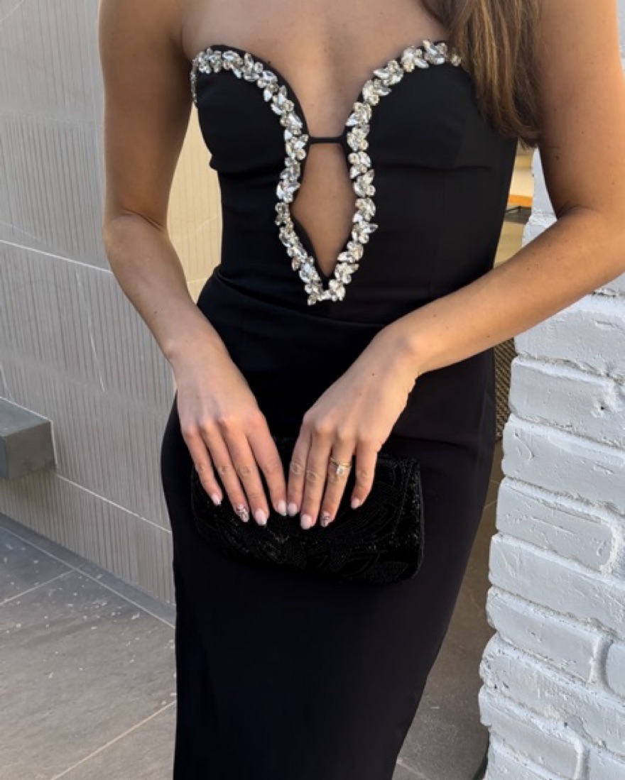 Bardot Eleni Diamante Midi Dress Black by Bardot - Pickle
