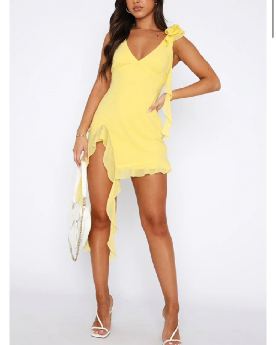 white fox yellow dress Call Me When You Want Mini Lemon Em is 170cm white fox yellow dress Boutique