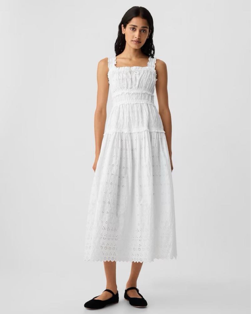 gap eyelet midi dress Doen x Gap Eyelet Midi Dress by Doen