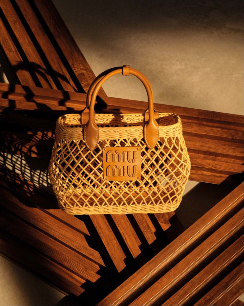 Miu Miu Woven Basket Bag by Miu Miu - Pickle