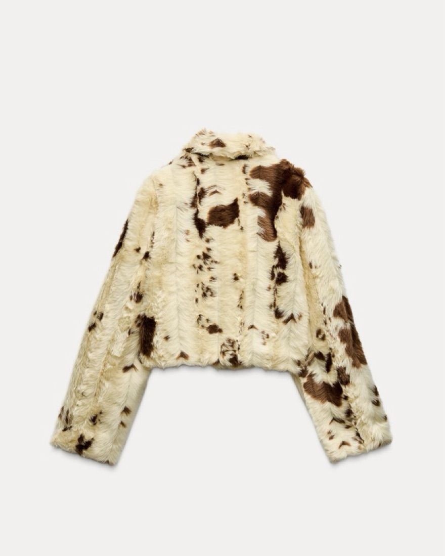 Zara faux fur animal print jacket | Pickle
