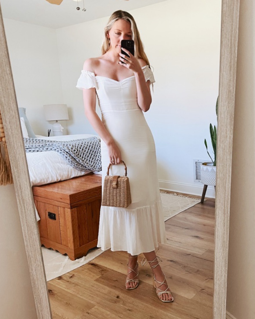 Reformation Butterfly Dress Ivory by Reformation - Pickle
