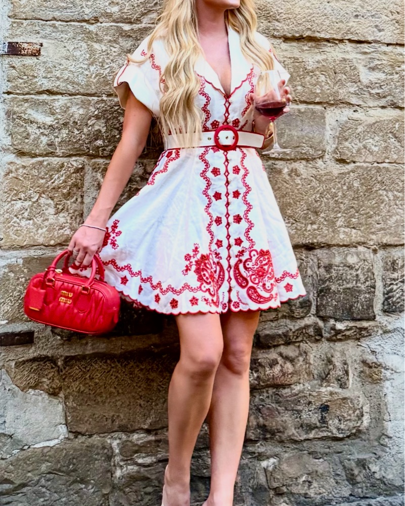 Zimmermann Lucky Red White Dress 0 by Zimmermann - Pickle
